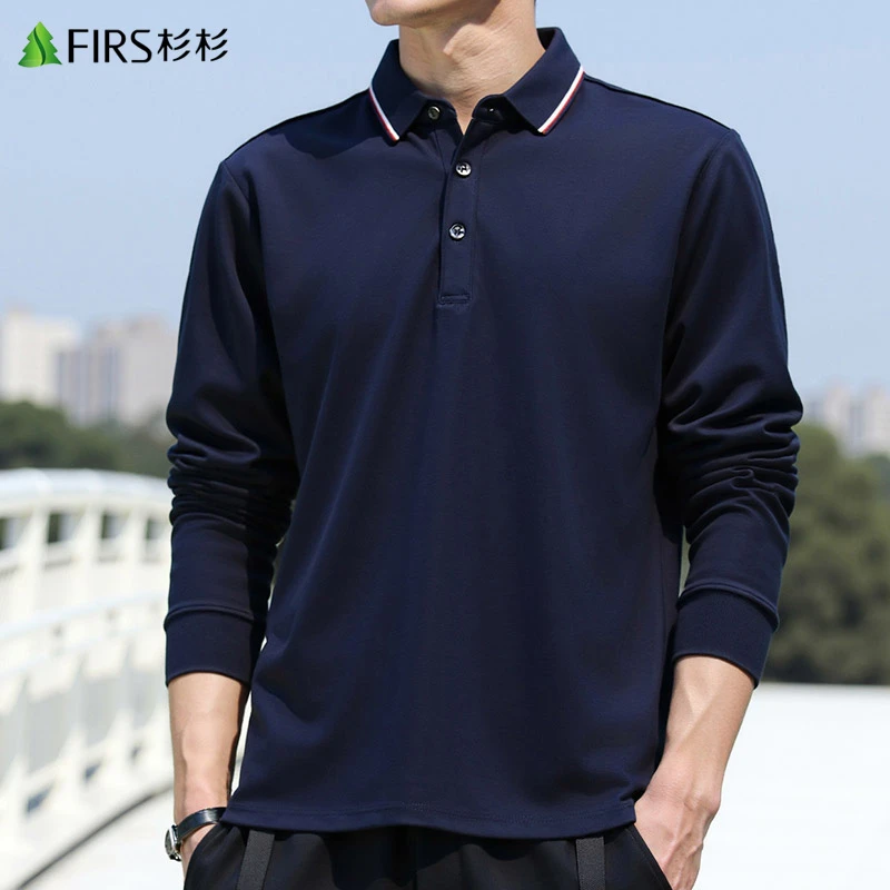 FIRS/杉杉春秋季长袖商务男士款爆款2025新款休闲网红POLO衫纯色.
