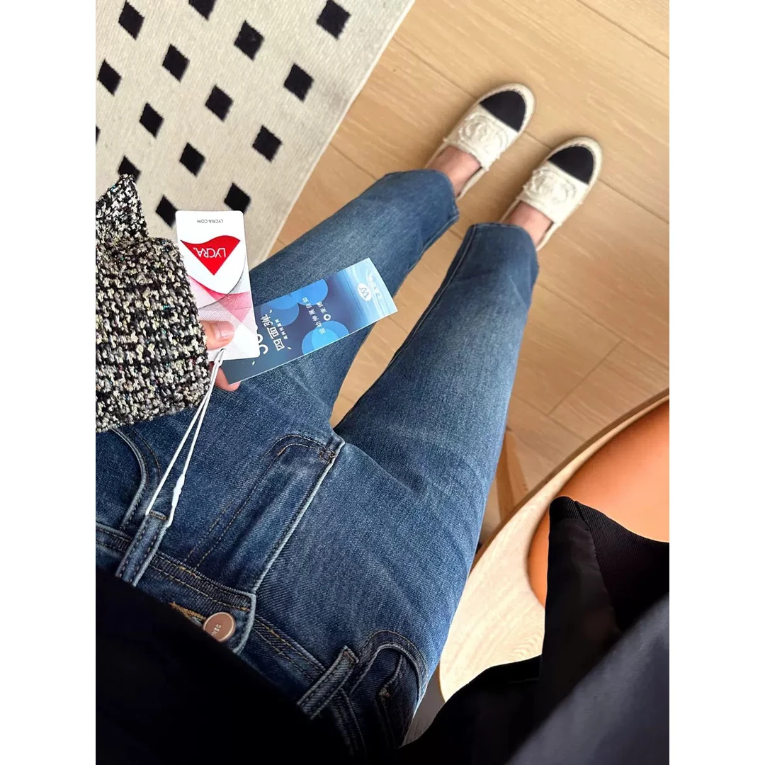 【69直播链接】复古直筒牛仔裤显瘦时尚2025春夏季新款小个子奶奶裤