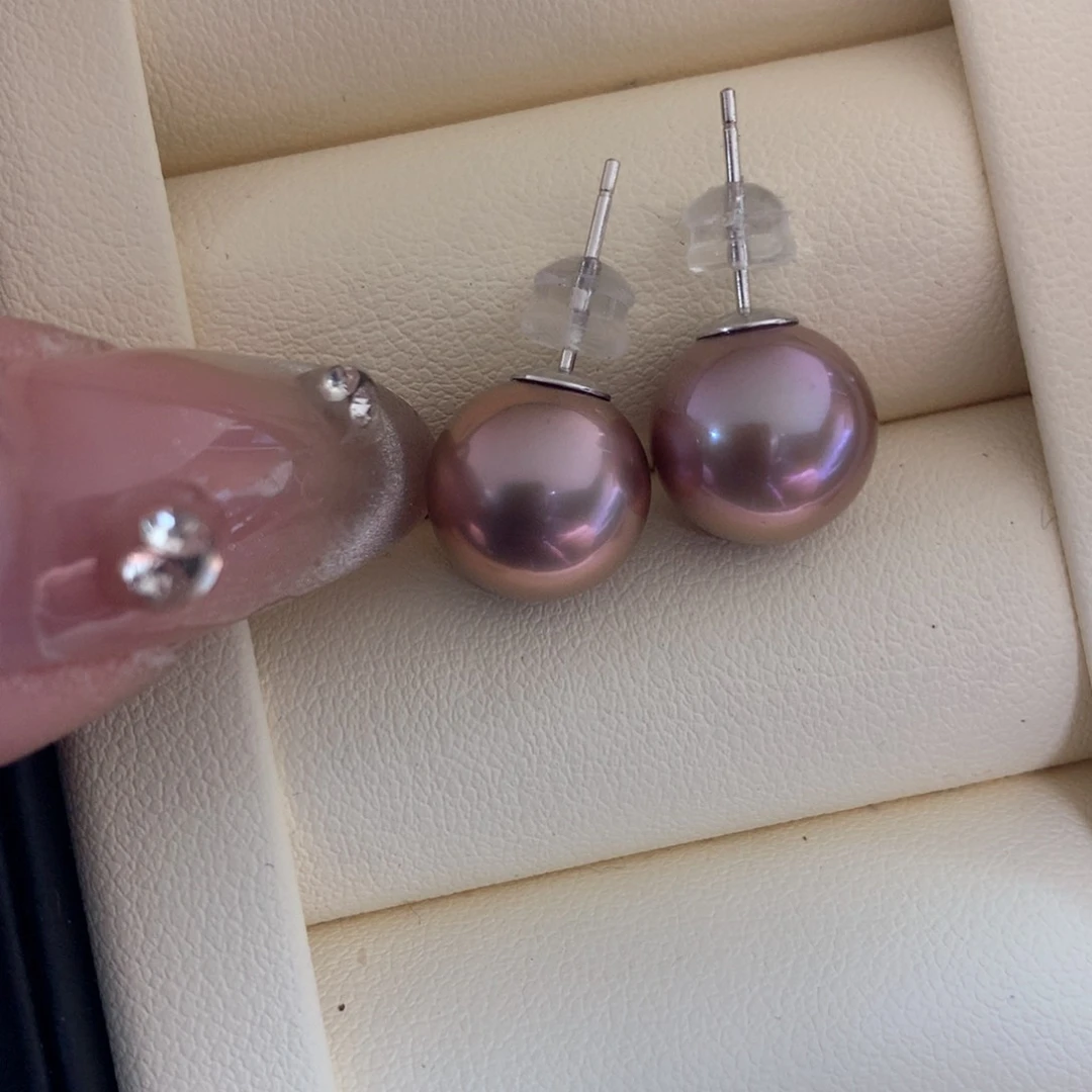 淡水珍珠耳饰银S925镶嵌