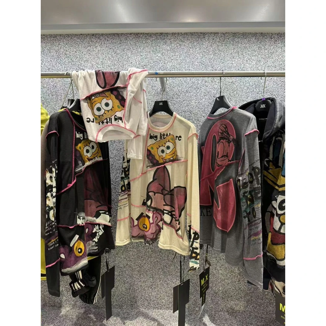 新款海绵宝宝网纱打底衫潮流潮牌休闲（MX原创正版） 37823