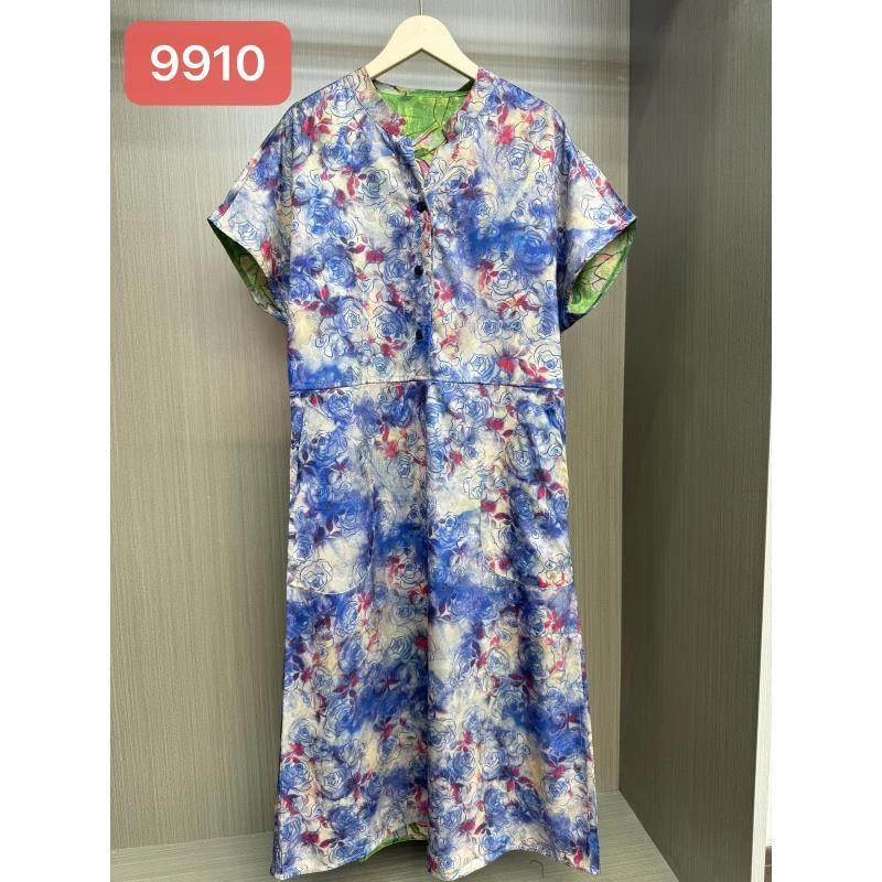 9910-10舒适时尚印花双面穿连衣裙