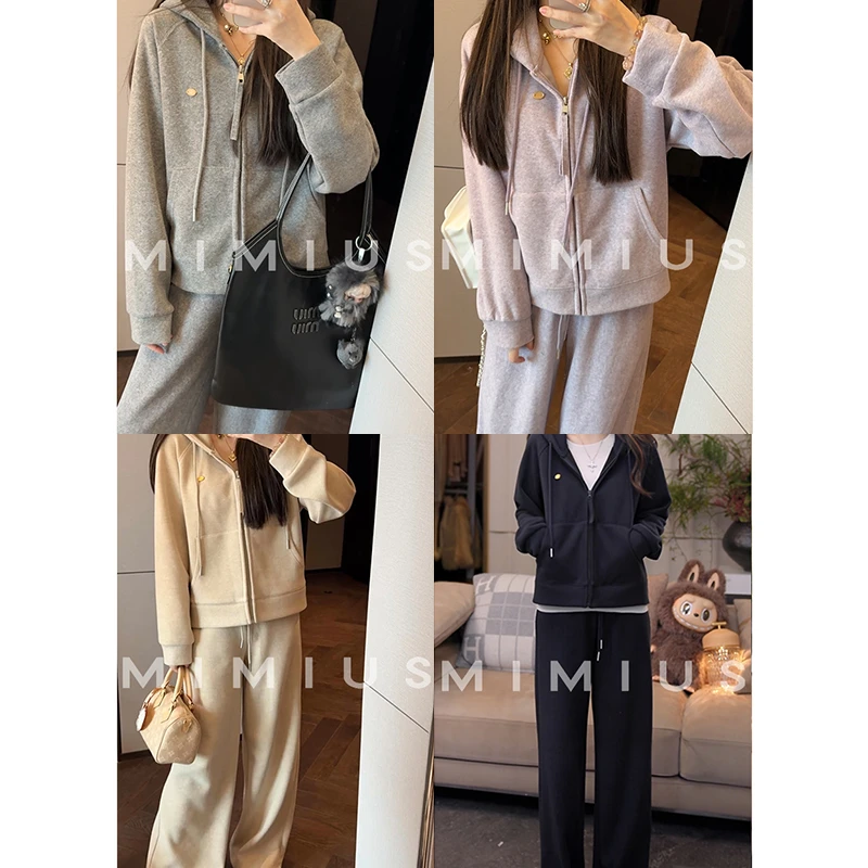【mimius】喵喵 U 秋冬加绒加厚卫衣+裤子套装 G09350