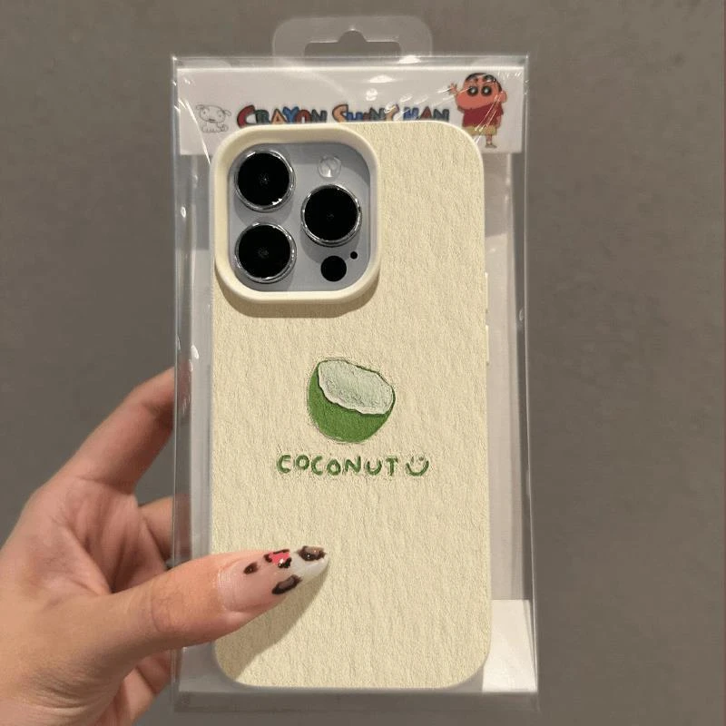 【店铺】绿色椰子荔枝纹适用苹果16pro手机壳iphone15/14磨砂