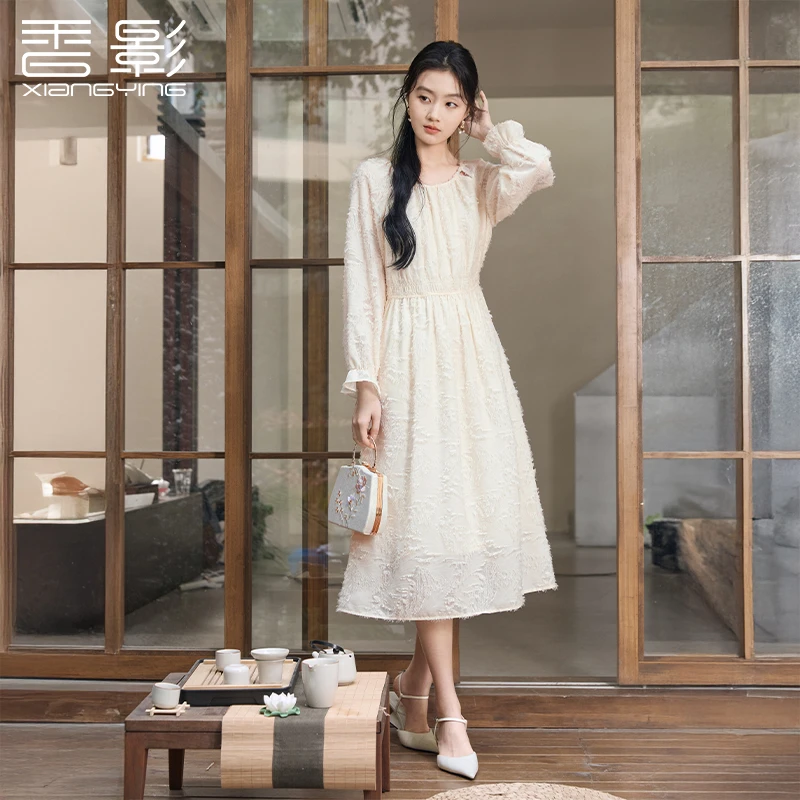 【粉丝专属】Q851191连衣裙 香影欧若新中式温柔风流苏连衣裙女