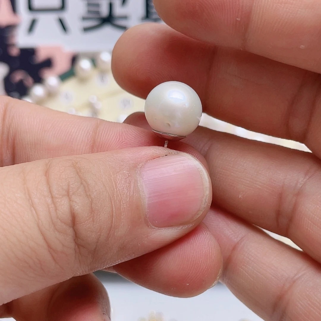 周***乐淡水珍珠银S925镶嵌耳饰