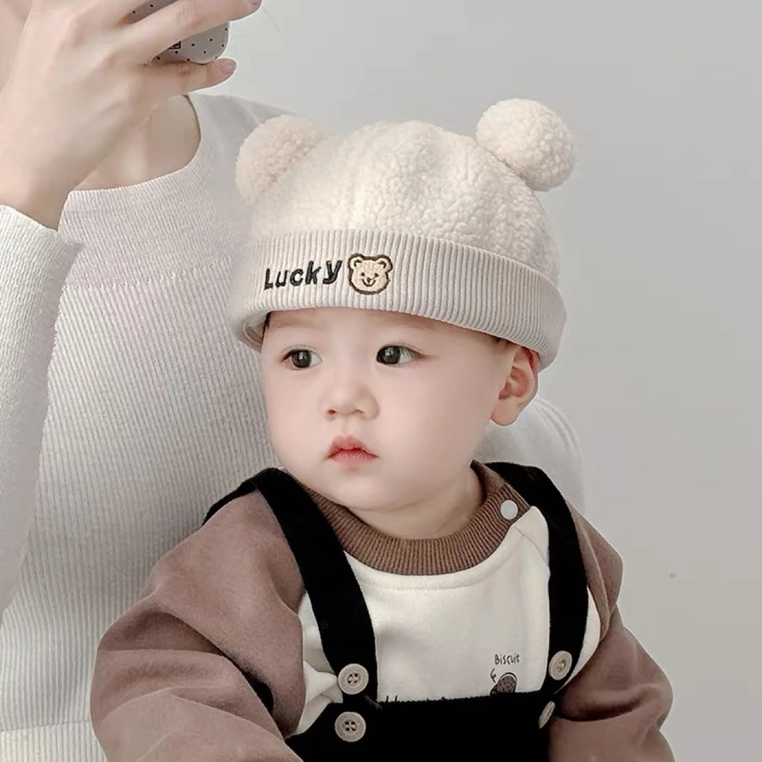 宝宝帽子秋冬季可爱儿童地主帽婴幼儿羊羔绒冬季保暖防风瓜皮帽潮