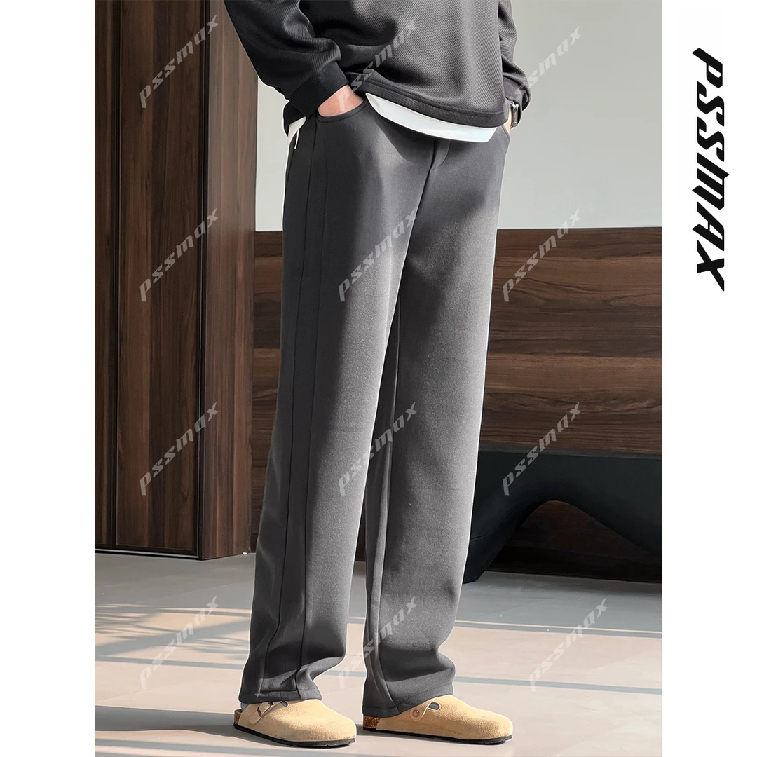 【现货】胖俗俗pssmax【软壳呢子】2025新款休闲百搭直筒防风毛呢卫裤