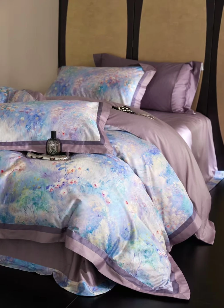 【春野漫语】高端全棉数码印花四件套 纯棉被套被单床上用品