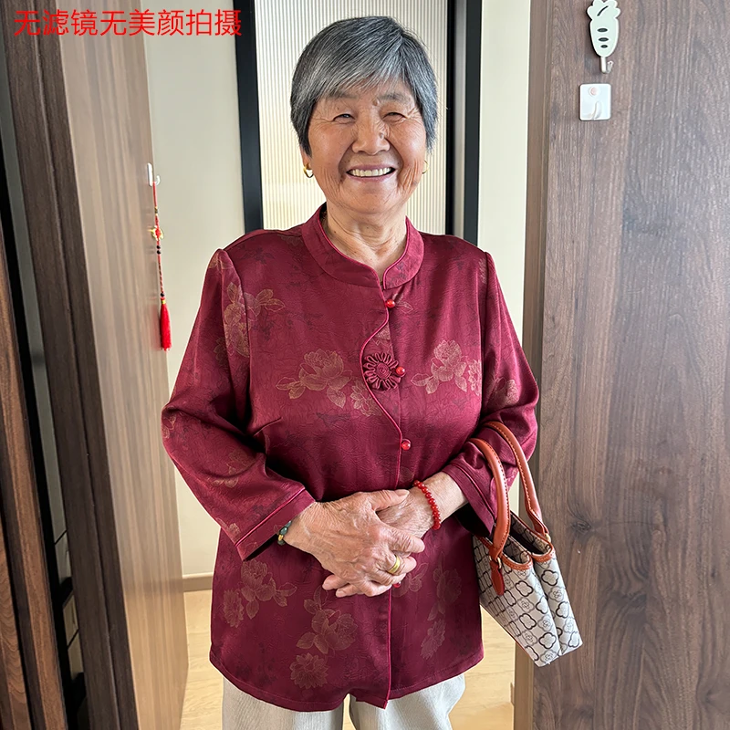 奶奶装秋季新中式国风衬衫中老年女端庄气质高档妈妈装秋装婚宴装