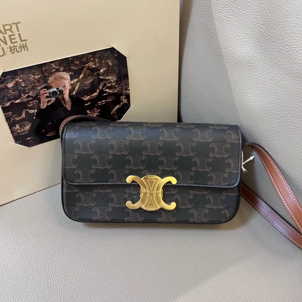 95新 Celine/思琳 赛琳/Celine老花凯旋门腋下包