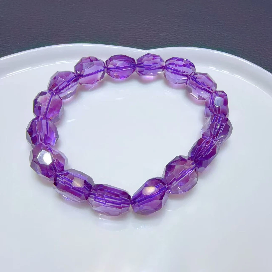 精品紫水晶素圈手链
