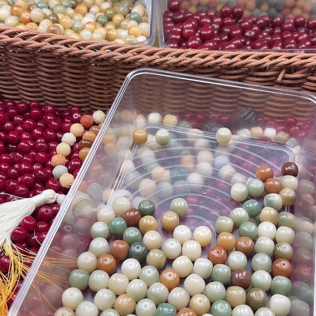 白玉菩提吊坠A/13mm/80颗锅底