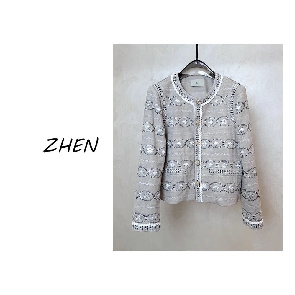 【ZHEN】25K00187  2025气质显瘦时尚百搭上新小众设计感外套