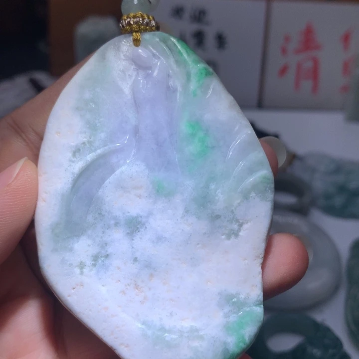 翡翠未镶嵌颈饰保真天然A货翡翠