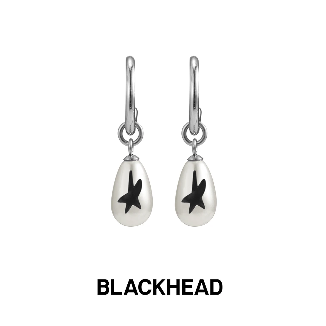 BLACKHEAD 钛钢仿珍珠耳饰 涂鸦珍珠耳环