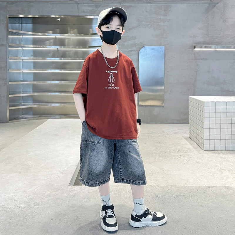 男童夏装套装夏款2025新款儿童网红炸街中大童夏季男孩酷帅气时髦