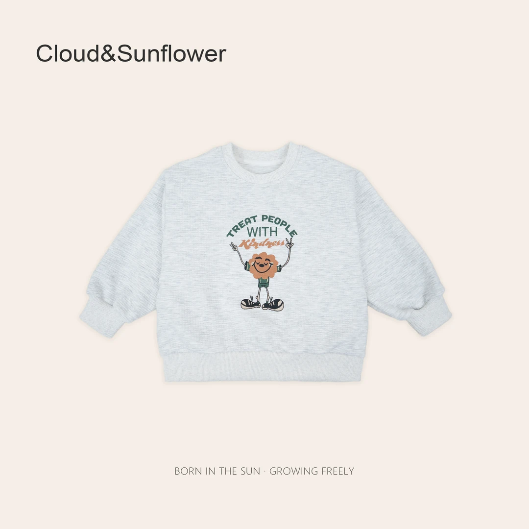 【云朵小葵】女童洋气圆领可爱小孩印花休闲卫衣1113000