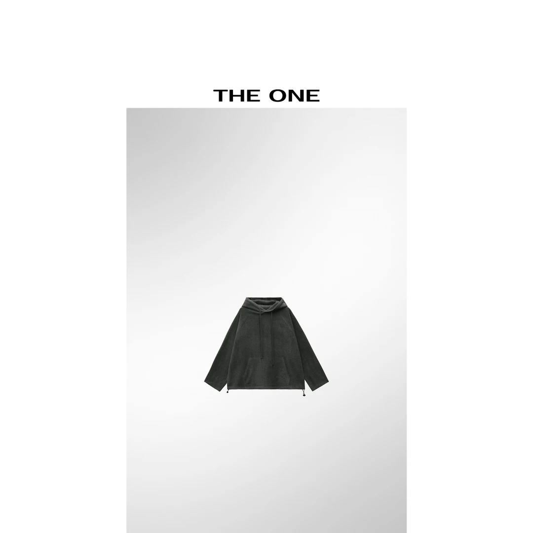 【AZE JIA】布鲁斯 简约休闲软糯宽松连帽卫衣 QDD41010W2