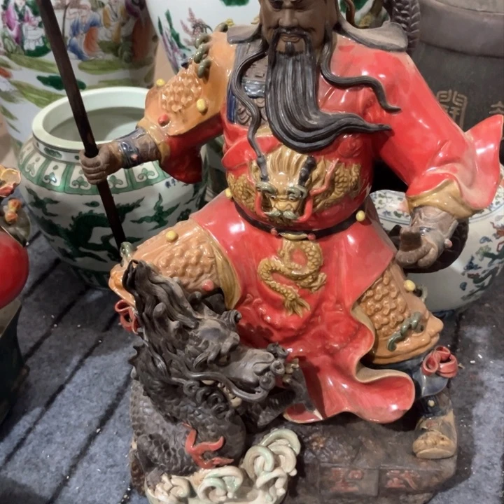 石湾公仔……蓝*儿石湾摆件……