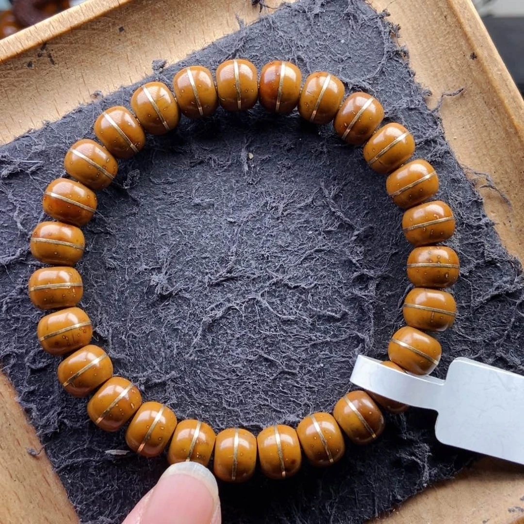 紫金鼠手串10mm纯肉黄金甲