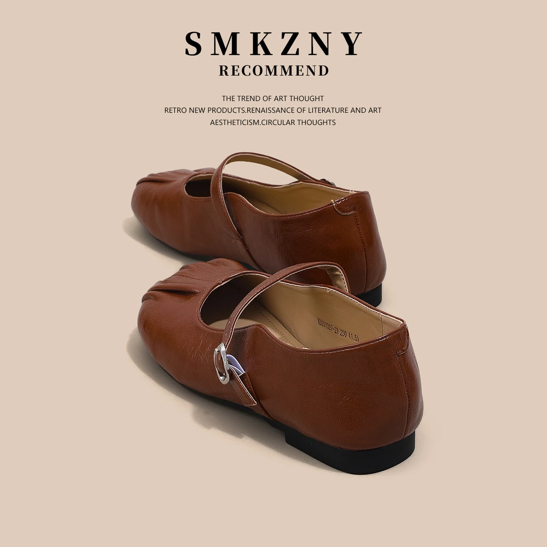 法式复古玛丽珍鞋2025新款夏季女鞋百搭时尚一字扣平底单鞋1327-2