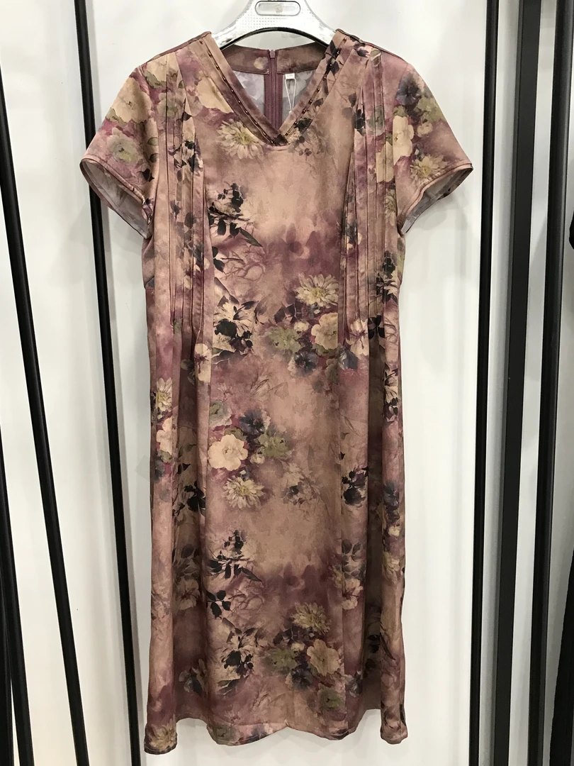 高腰长裙中长裙连衣裙水墨时尚新中式气质极简风夏季