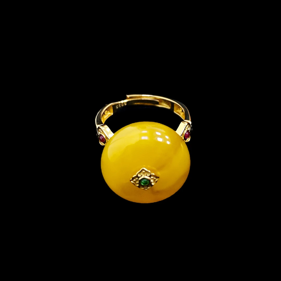 V6522蜜蜡戒指孤品