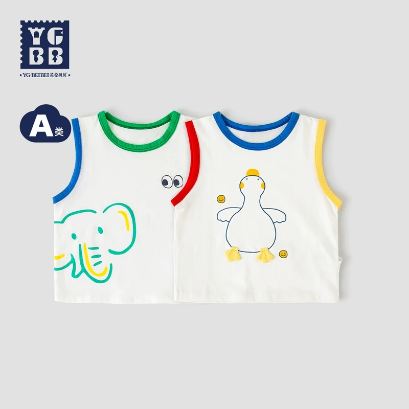 男童背心夏季棉t女宝宝夏装上衣无袖T恤婴儿护肚小背心A182017