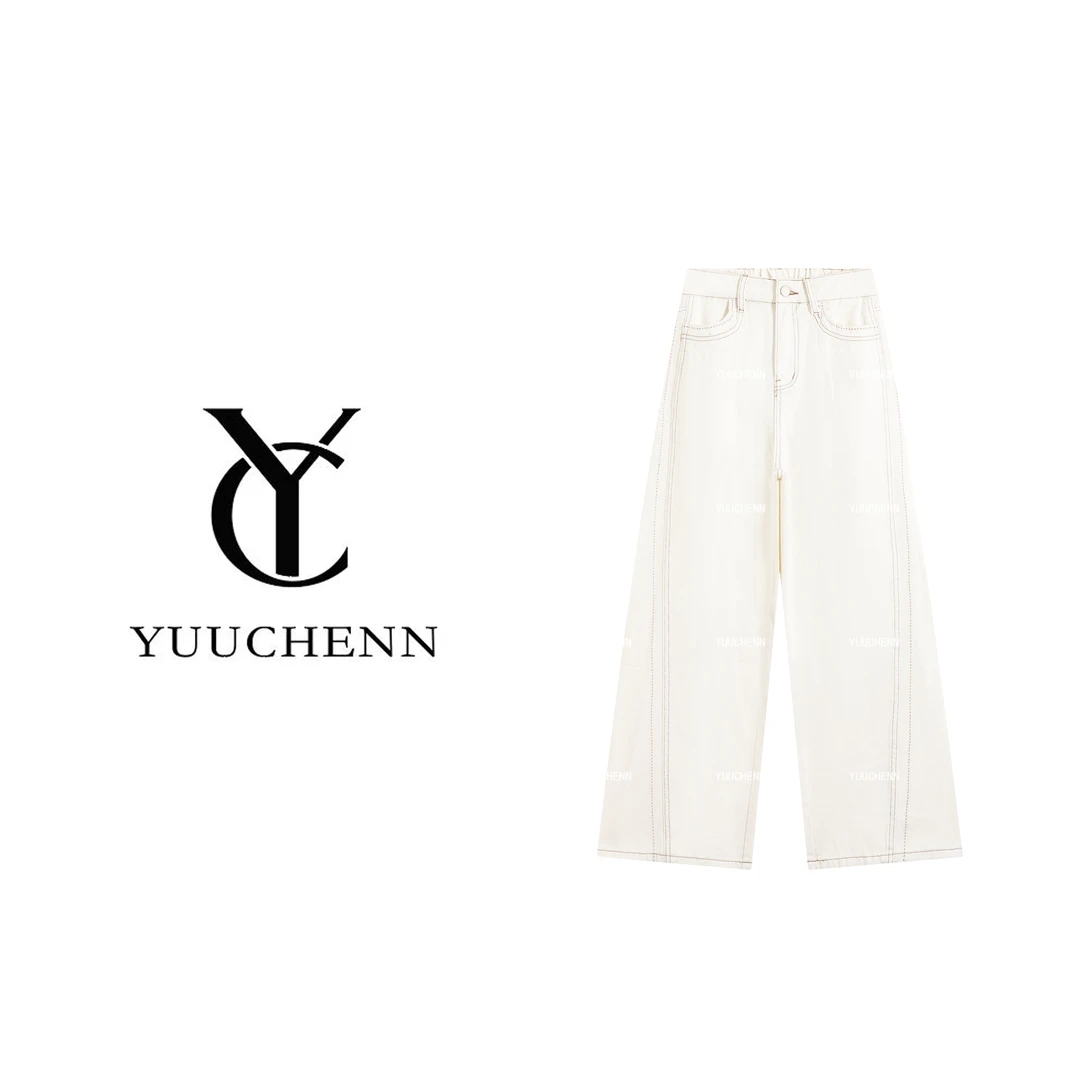 YUUCHENN 秋冬极简弯刀明线显瘦牛仔裤女DX-W62133