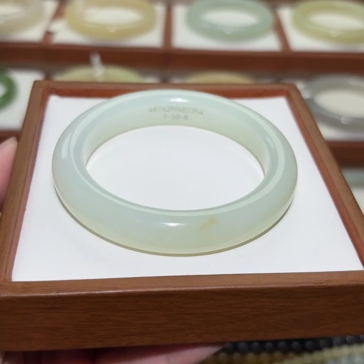 和田玉未镶嵌手镯暖白糖54-55温柔风