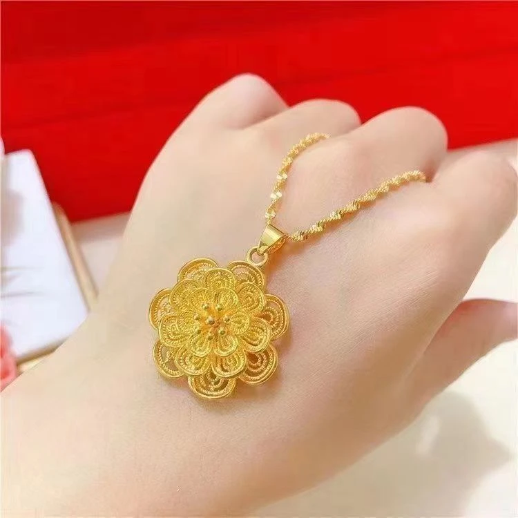 合金吊坠 时尚镂空牡丹花吊坠