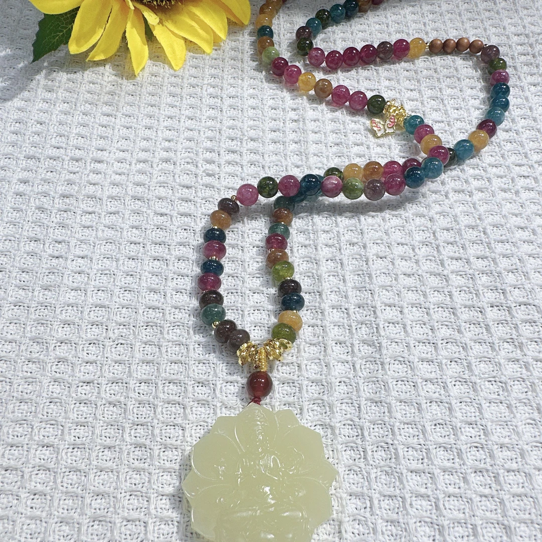 碧玺观音4圈手链单圈项链（毛衣链）