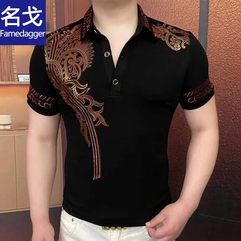 名戈【鎏金飞翼】夏季polo衫高级高品质帅气男士百搭翻领潮流男