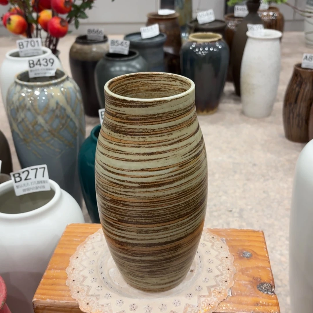 摆件景德镇陶瓷花瓶高25口7.5