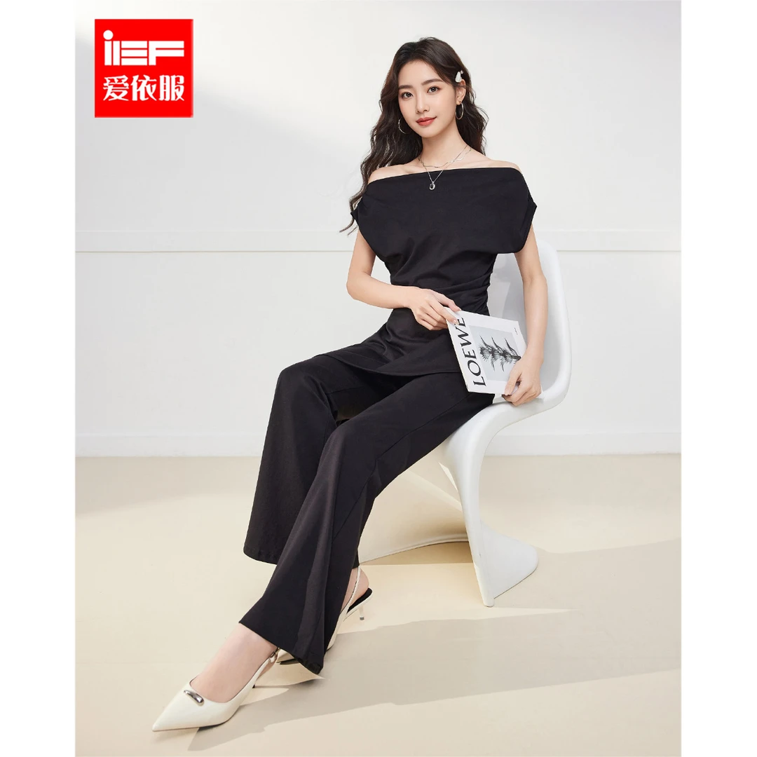 IEF/爱依服时尚套装2025夏季新款韩版性感小女人气质显瘦上下套裤