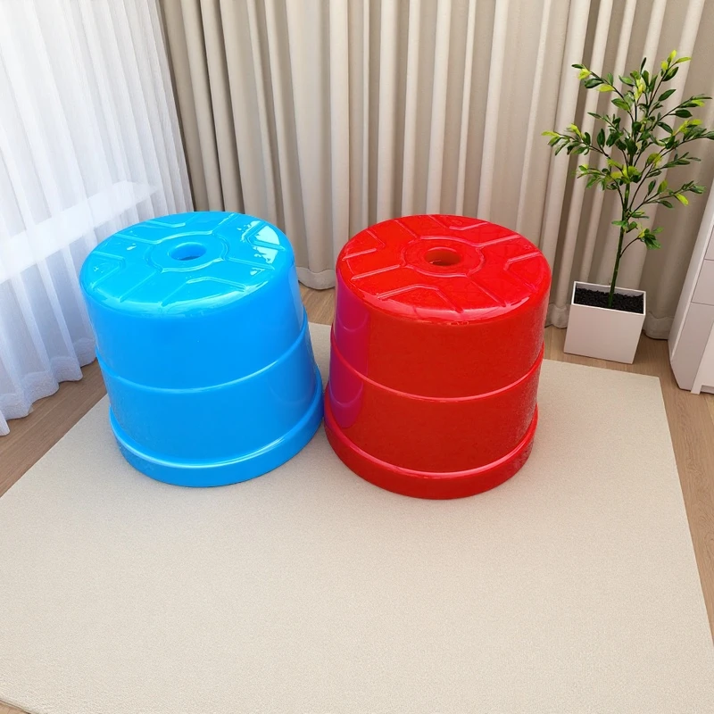 客厅北欧小凳塑料凳结实茶几凳成人时尚，钢化塑料小圆凳凳子家用