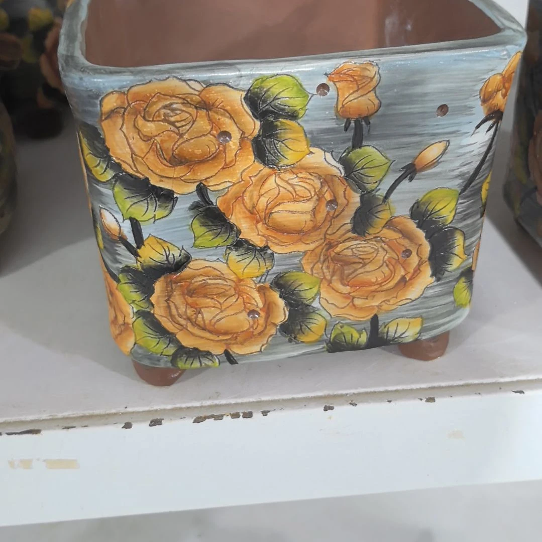 红泥花盆景德镇花盆