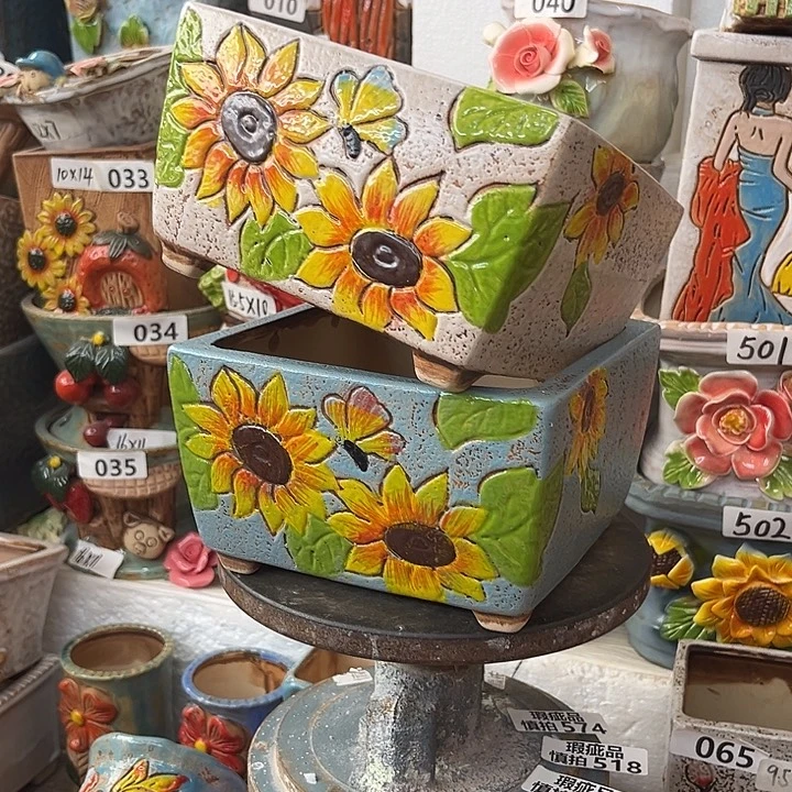 粗陶材质多肉花盆