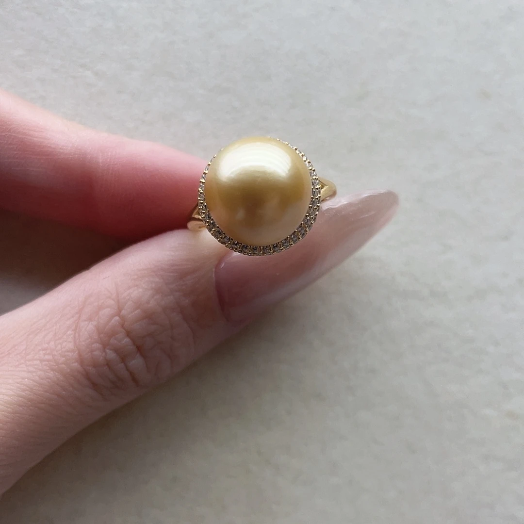 银S925镶嵌海水珍珠戒指79