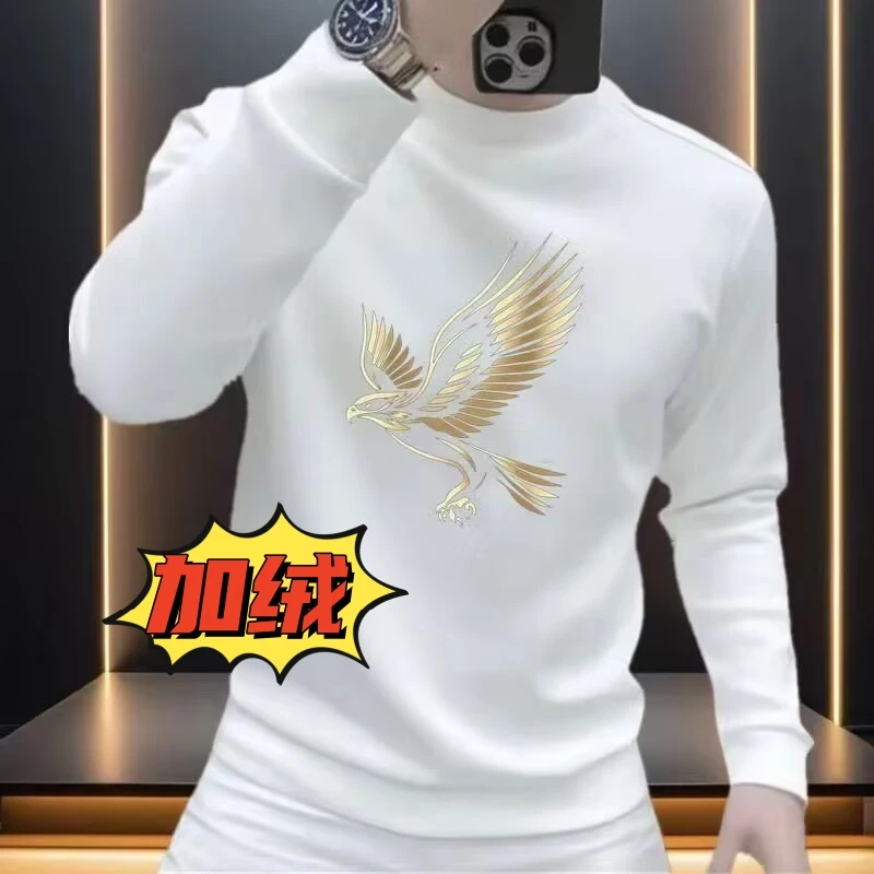 2025秋冬美式小领口情侣上衣街头设计感百搭加绒卫衣男女潮牌修身