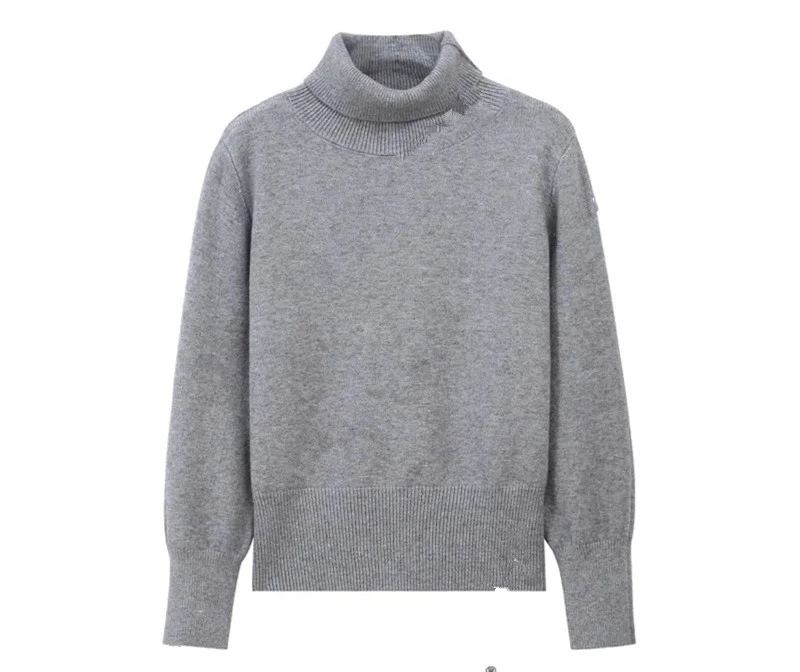 高领保暖套头软糯针织打底衫毛衣女显瘦秋冬简约风堆堆领内搭外穿