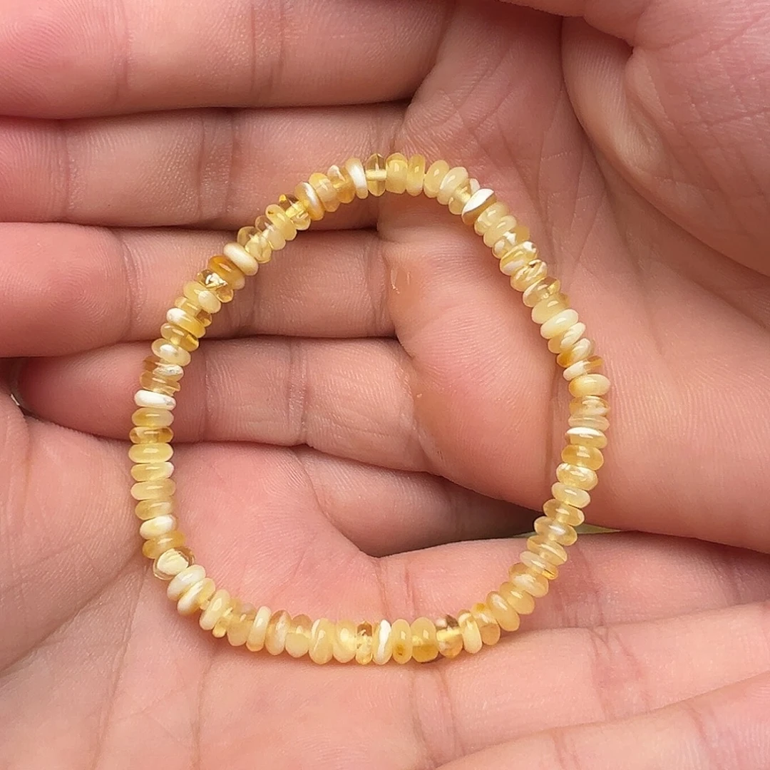手串蜜蜡未镶嵌天然蜜蜡金白隔片手串