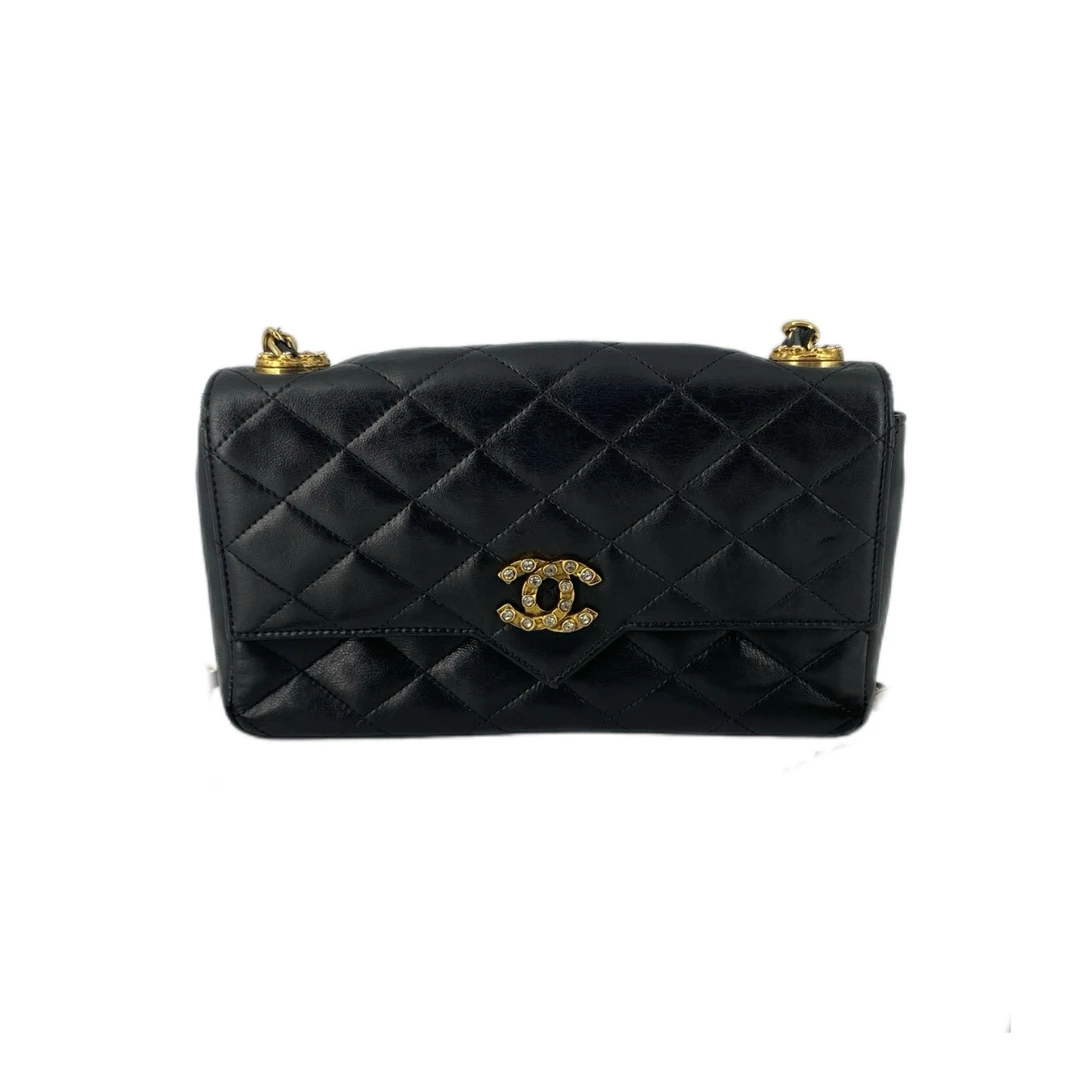 95新 Chanel/香奈儿 vintage钻扣双C钻/JW1421