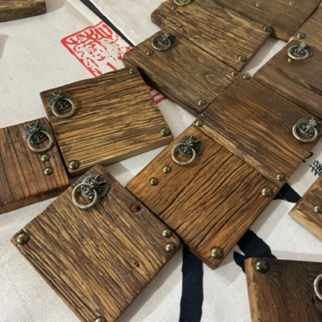 百年风化老榆木手工制作复古壶承茶杯垫天然摆件新品