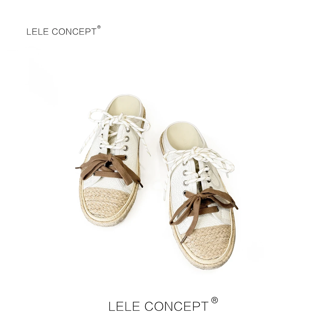 LELE CONCEPT丨设计感拼接休闲平底拖X0191
