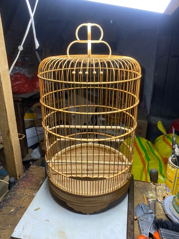 广笼小黑白鸟笼。黄肚杂鸟老竹养笼金青笼子