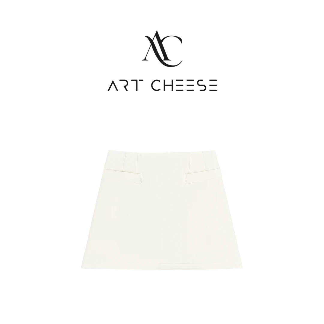 芝士Cheese月白 小白裙极简百搭a衣小个子好搭配西装半身裙