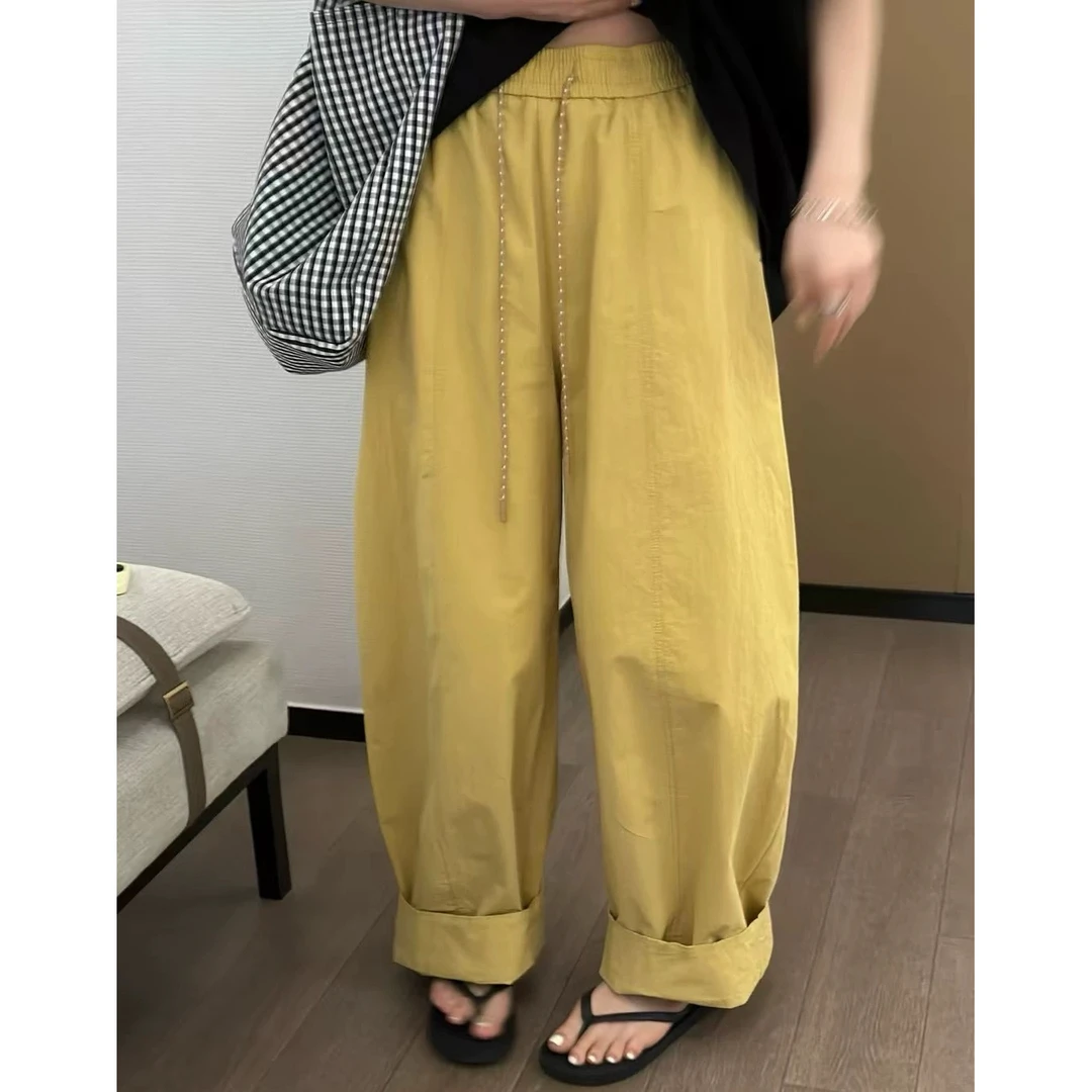 27736超火高品质脚口番边显瘦休闲裤裤子XJ8908 裤长98