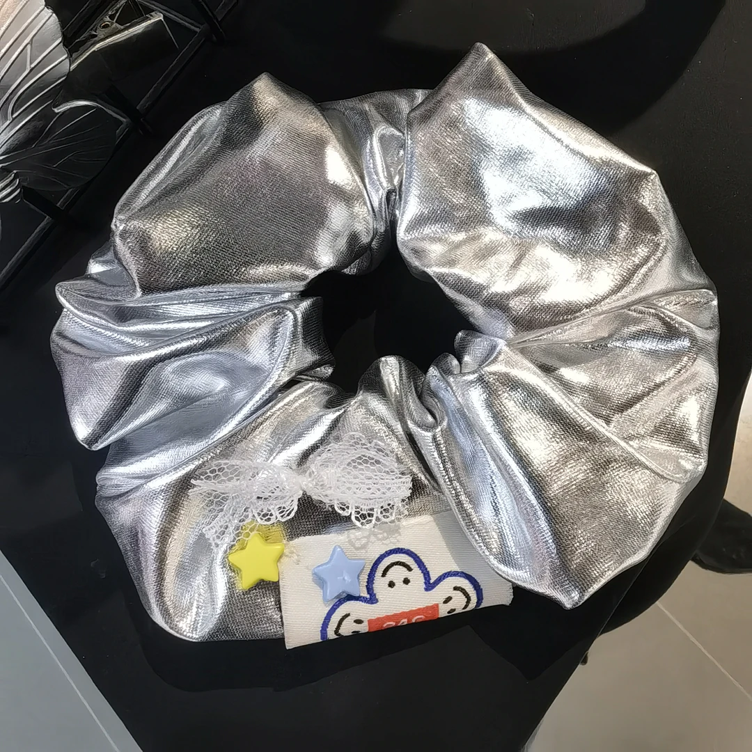 F930星星蕾丝蝴蝶结银色肠圈