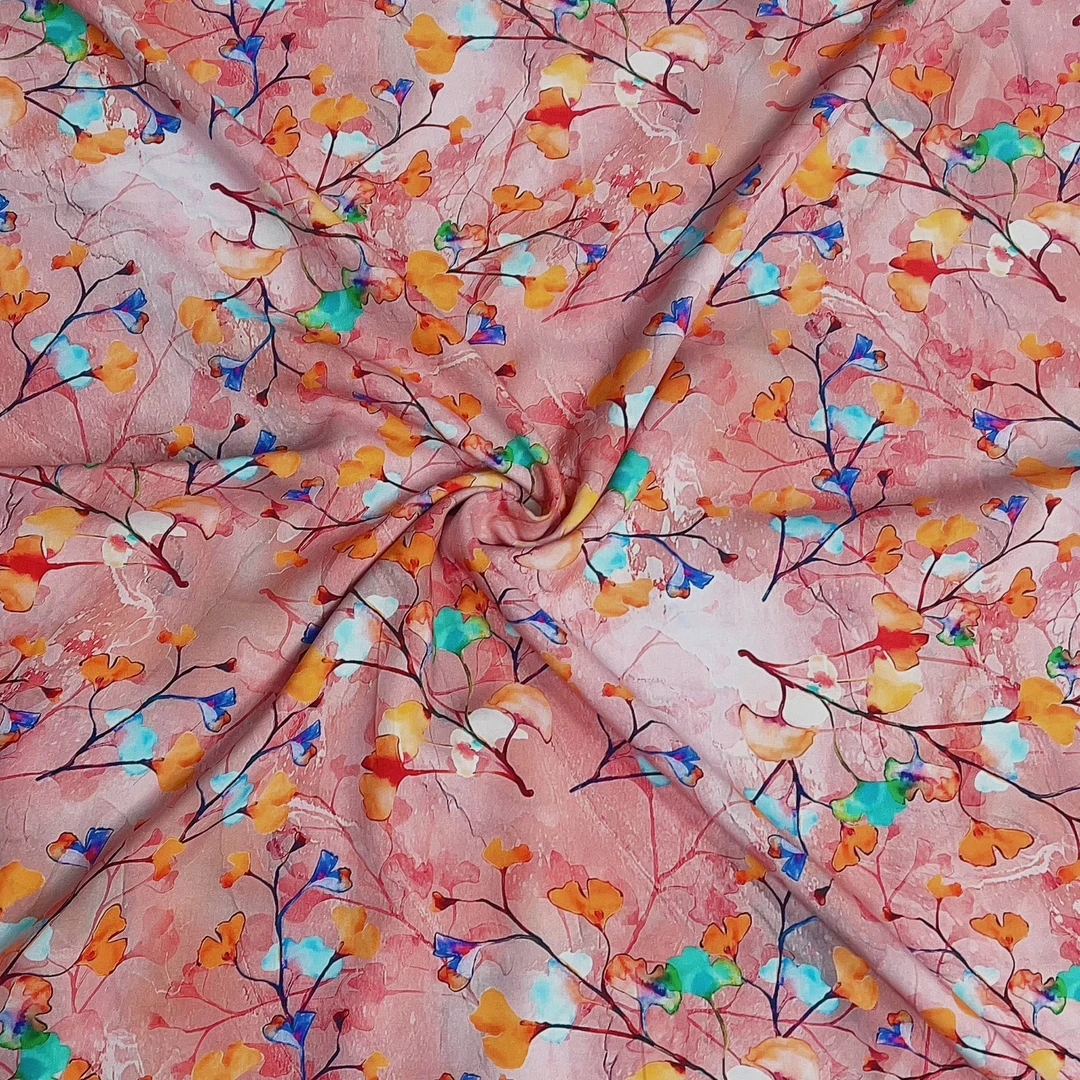 【云锦1店】25210-4号银杏叶棉绸 服装布料面料